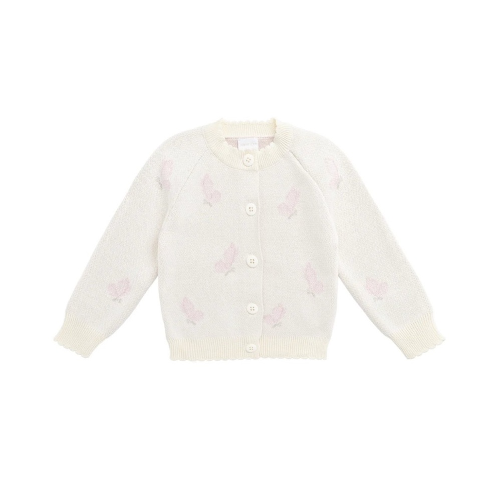 • Cassie Jacquard Cardigan in Egret •